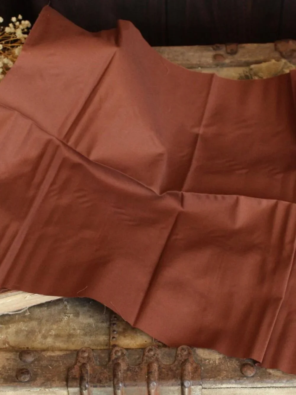 Vintage Fabric Fat Quarter, Brown Cotton Quilt Fabric Scrap, 18x22" - Picture 4 of 10
